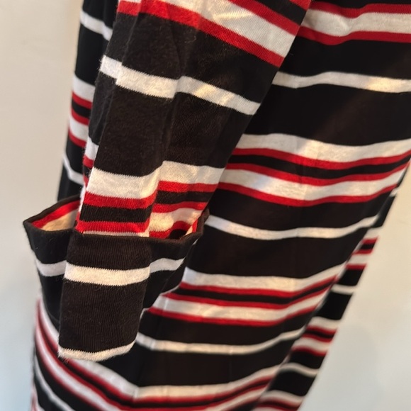 Ralph Lauren Striped Black and Red Women's cotton tshirt Dress NWT L - Picture 7 of 14